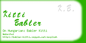 kitti babler business card